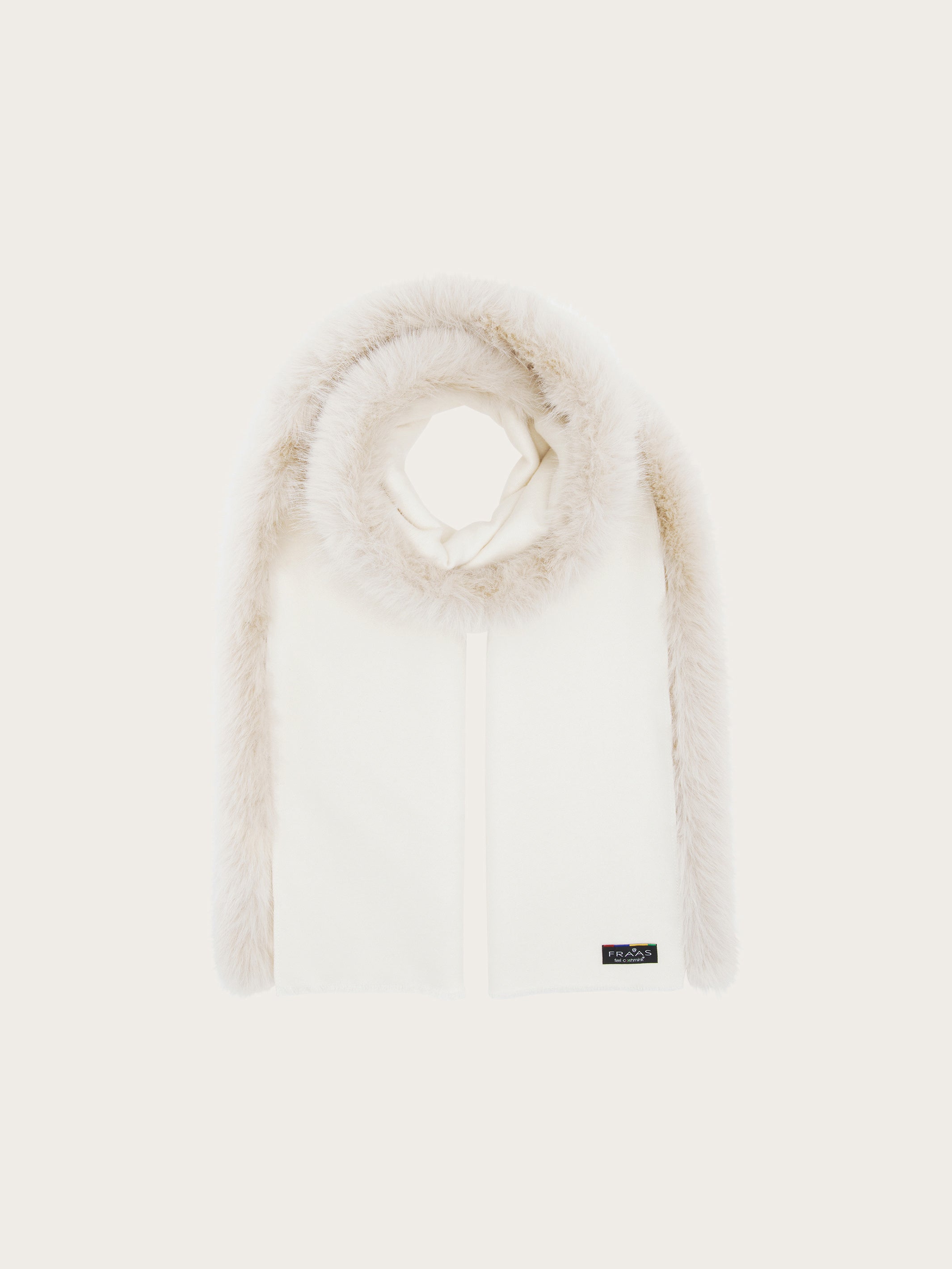 fraas-poncho-mit-kunstfell-rand-einfarbig-60-x-180-cm image 2