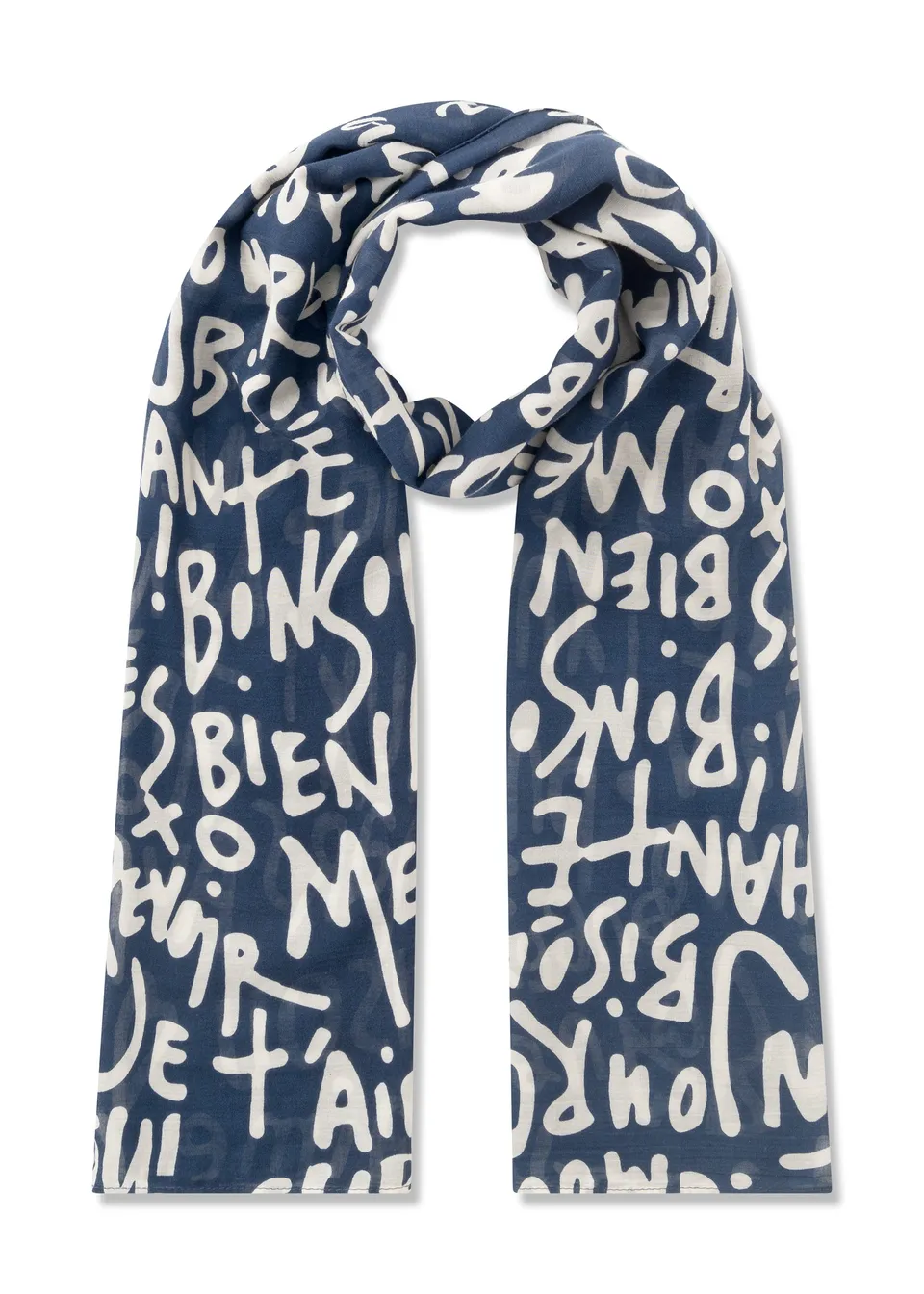 codello-schal-aus-modal-baumwoll-mix-mit-franz-sischen-typo-prints image 1