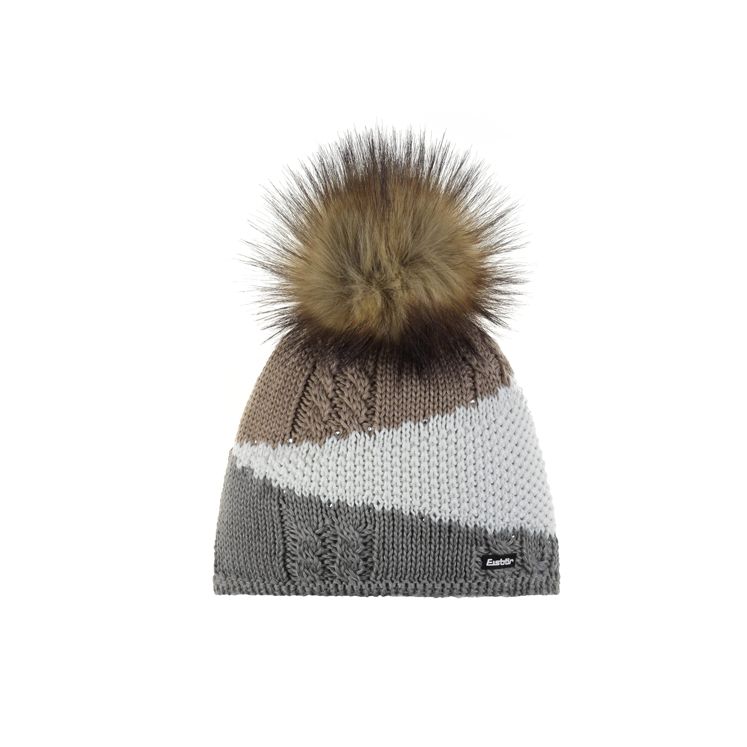 eisb-r-eden-lux-crystal-damen-strickm-tze-mit-pompon image 1