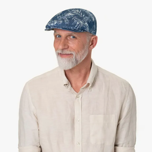mayser-flower-denim-flatcap-flatcap-mit-bl-ttermuster image 1