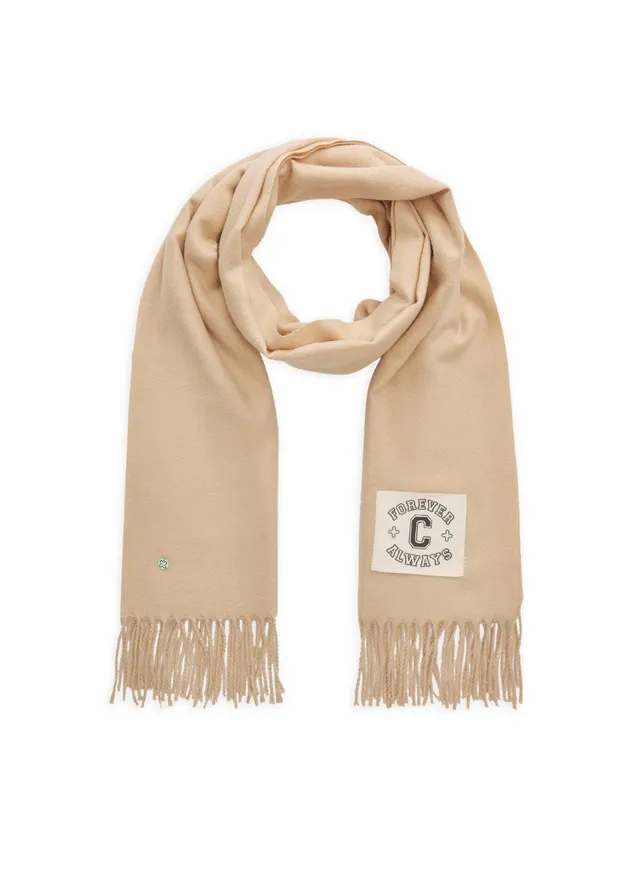 codello-uni-schal-mit-patch-und-fransen image 1