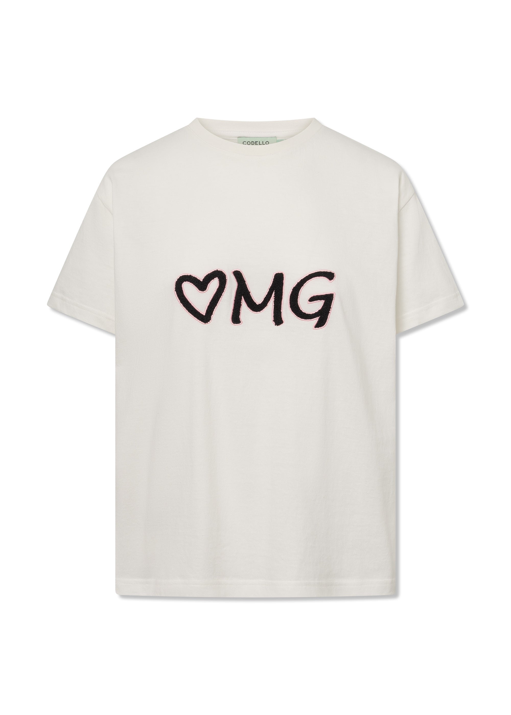 codello-t-shirt-aus-baumwolle-mit-omg-stickerei-wei image 1