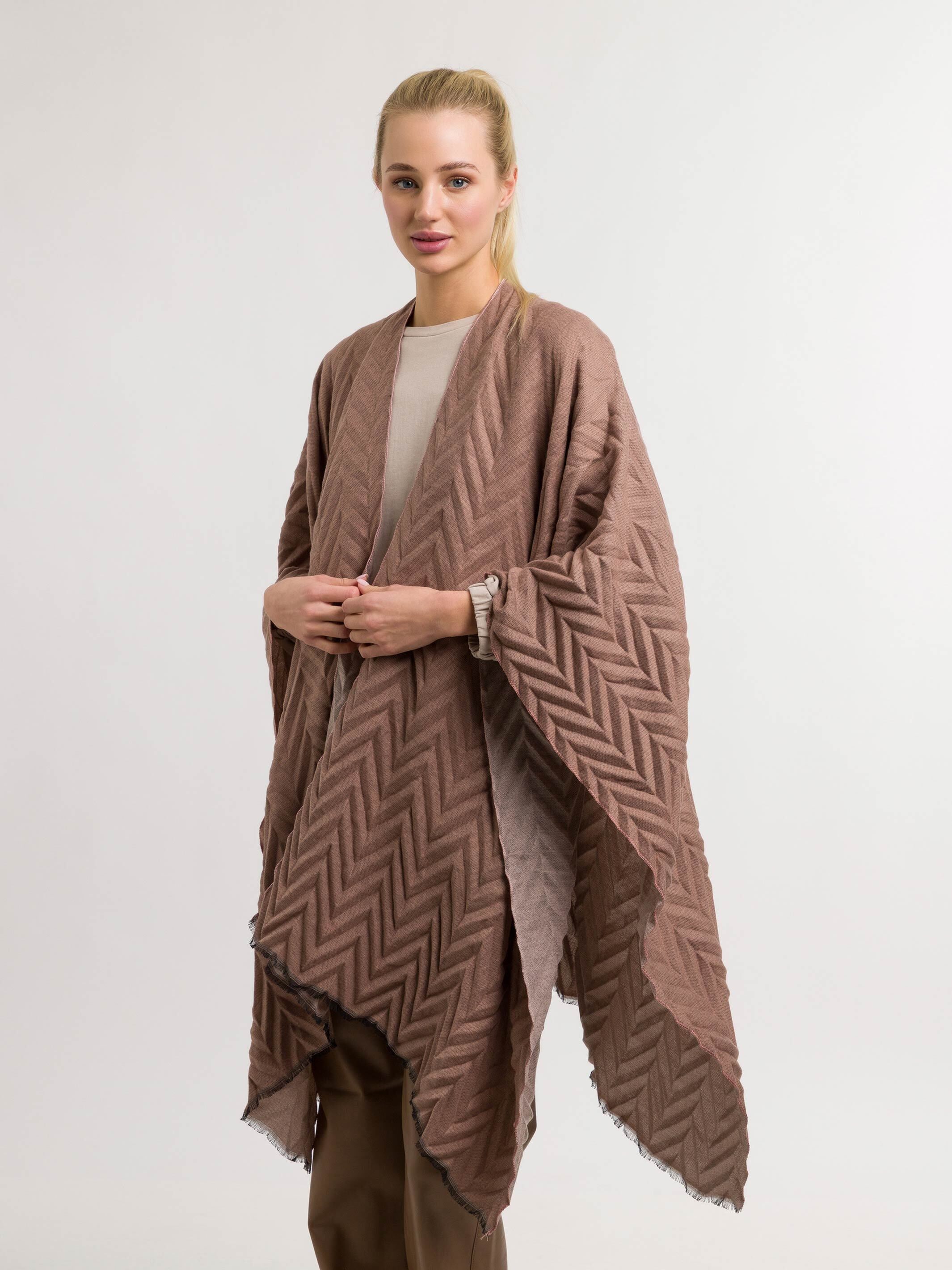 fraas-plissierter-damen-poncho-zweifarbig-vielseitig-als-cape-oder-xxl-schal-tra image 1