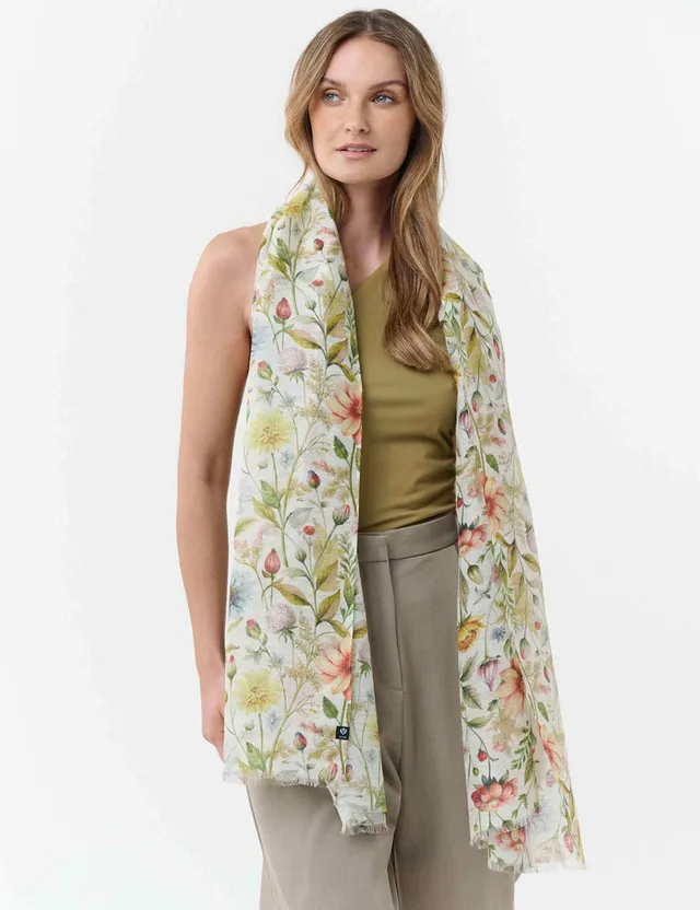 fraas-schal-mit-vintage-blumenprint-58-x-180-cm-hanf-baumwoll-mix image 1