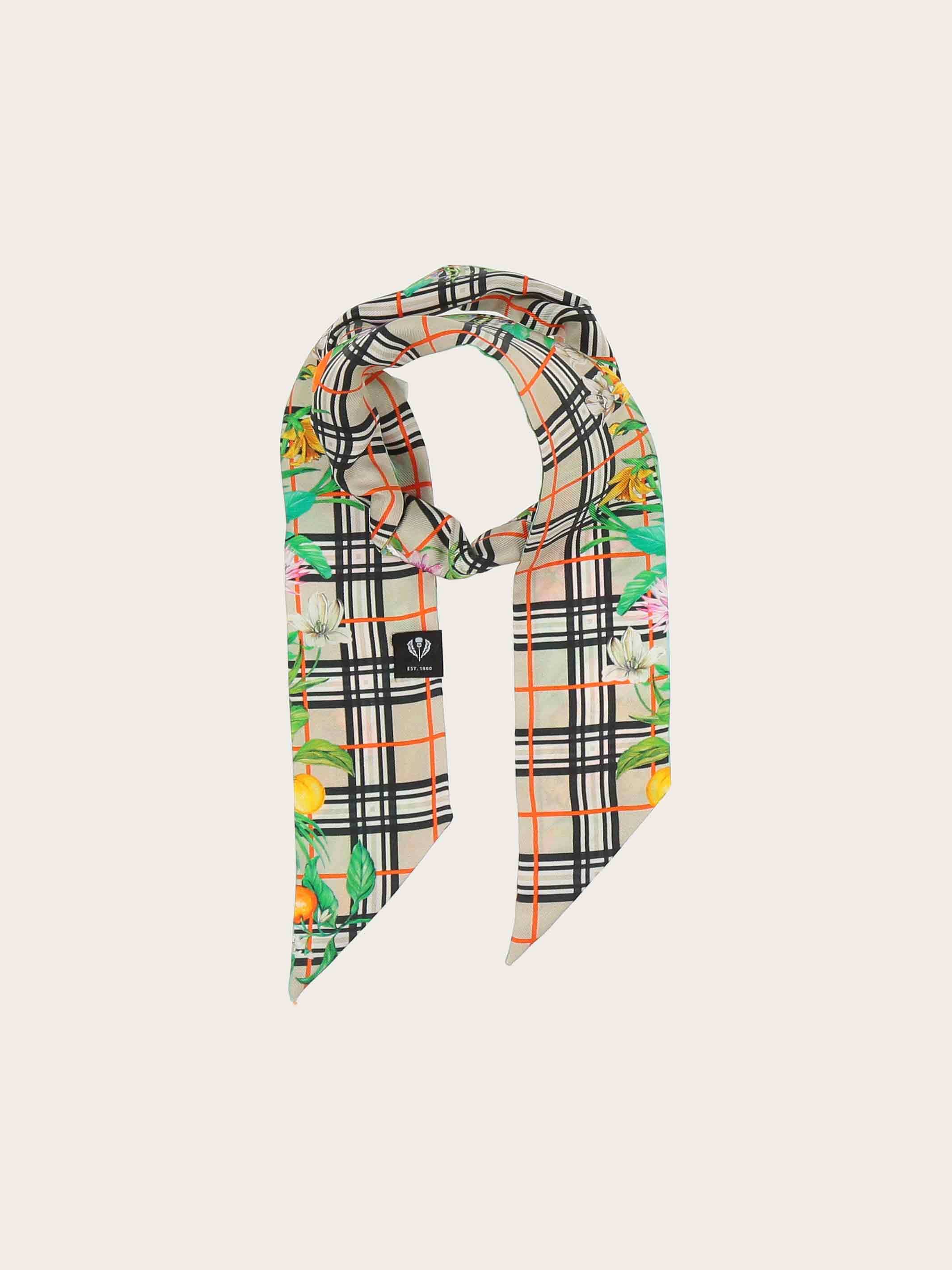 fraas-skinny-seidenschal-fraas-plaid-karo-dschungel-print-5-x-80-cm image 5