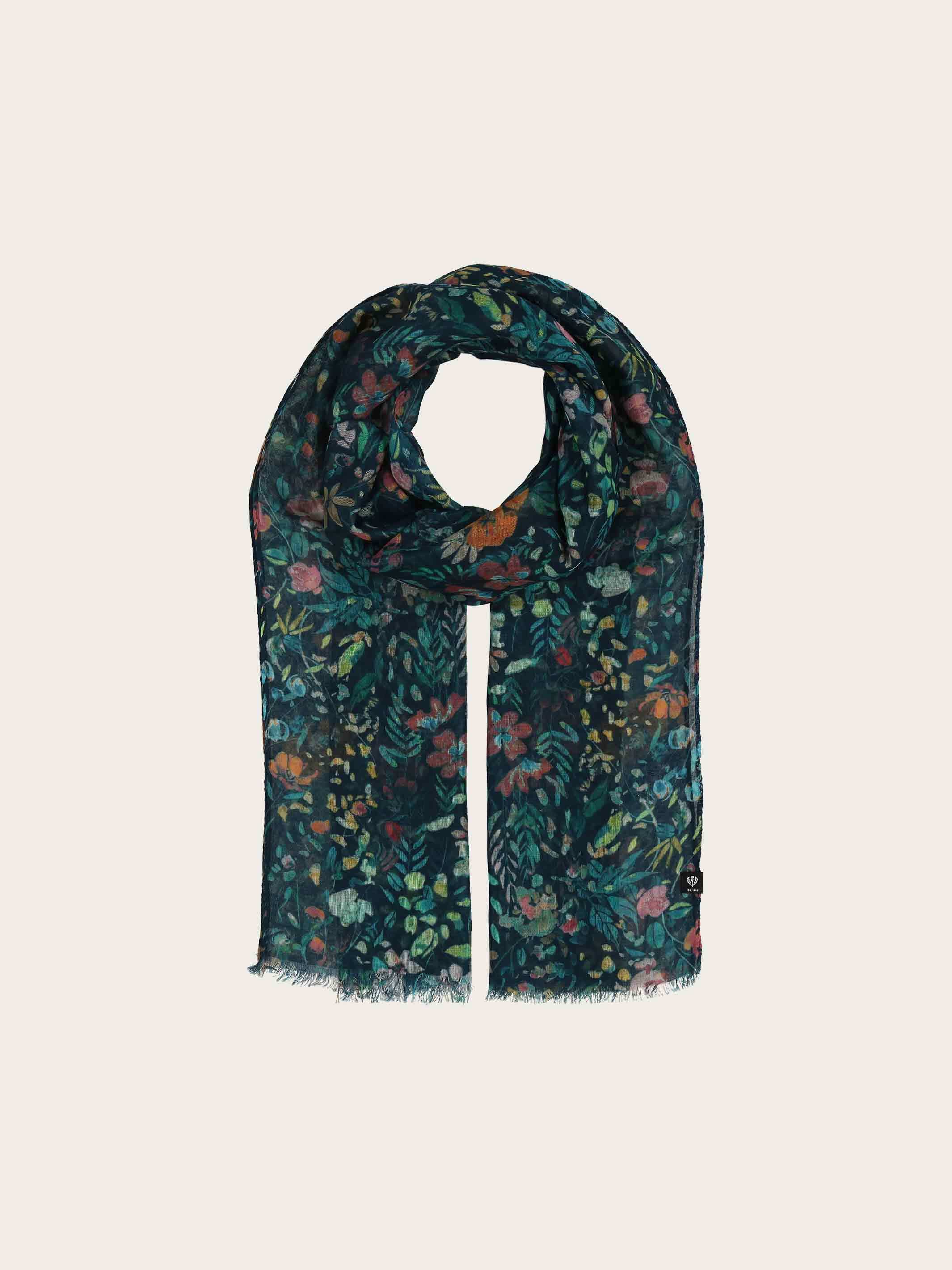 fraas-sustainability-edition-schal-blumen-design-50-x-180-cm-blau image 2
