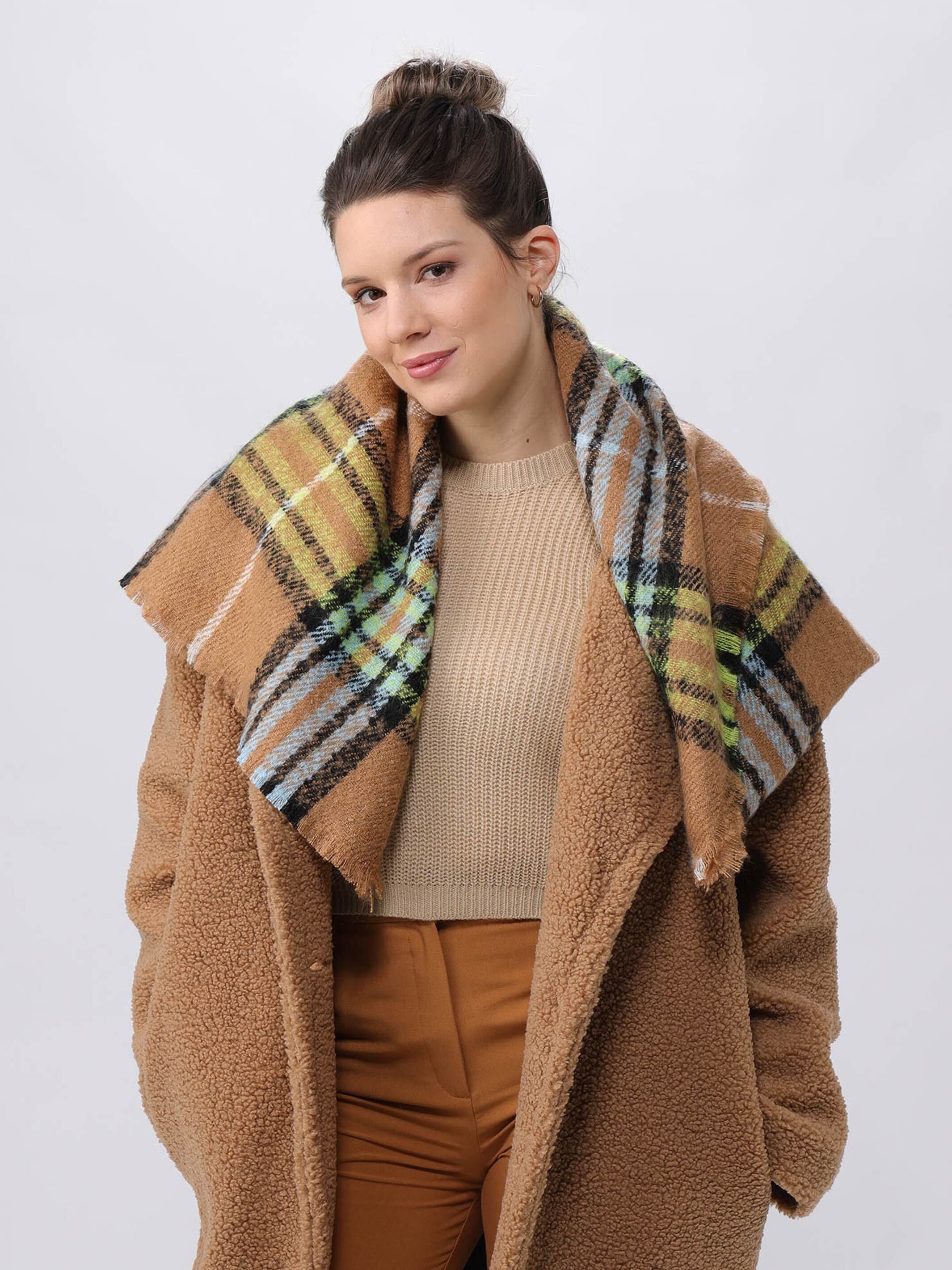 fraas-cashmink-stola-fraas-plaid-karo-63-x-200-cm-in-blau image 1