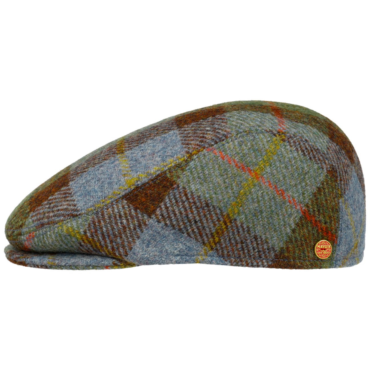 mayser-erik-harris-tweed-flatcap-herren-schurwolle-karo-mit-berkaro image 2