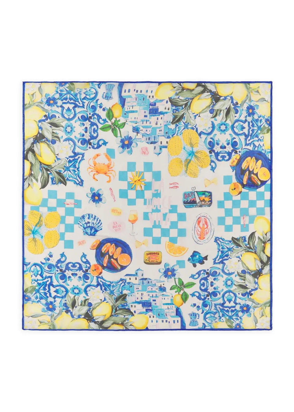 codello-seidentuch-mit-zitronen-motiven-aus-reiner-seide image 1