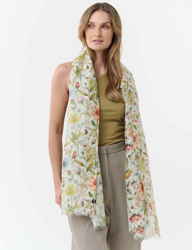 fraas-schal-mit-vintage-blumenprint-58-x-180-cm-hanf-baumwoll-mix image 1