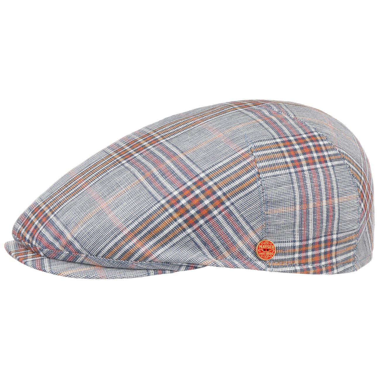 mayser-sidney-superior-leinen-check-flatcap-herren-karo image 2