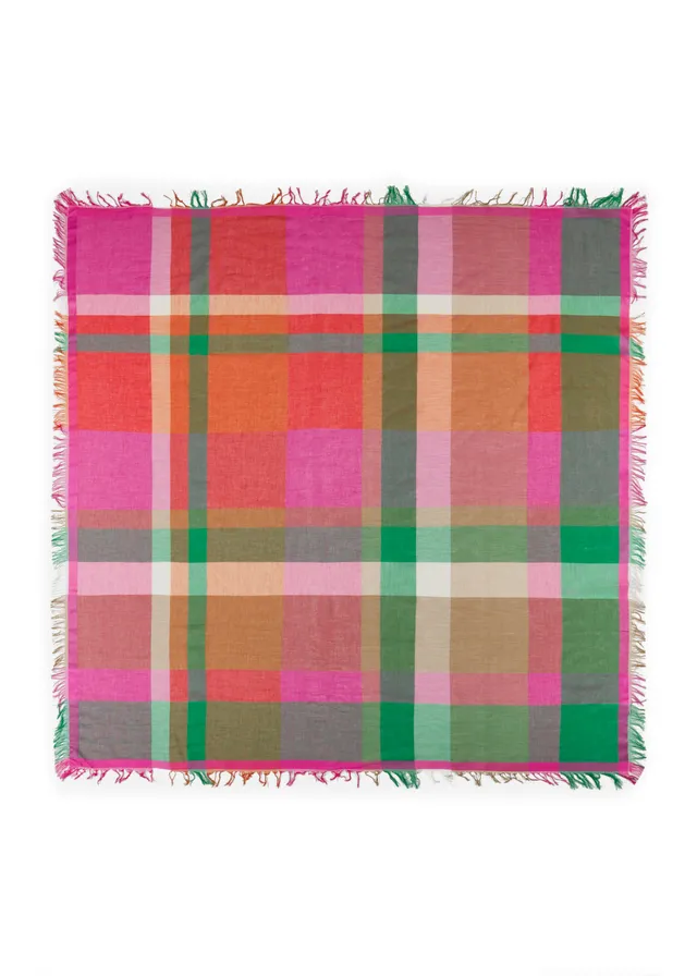 codello-tuch-aus-baumwoll-modal-mix-mit-karomuster-in-pink image 1