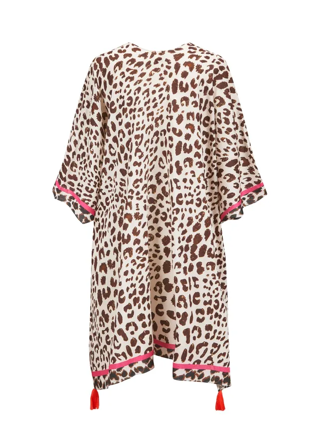 codello-poncho-aus-viskose-mit-leo-muster-quasten-und-kontrastlinie image 1