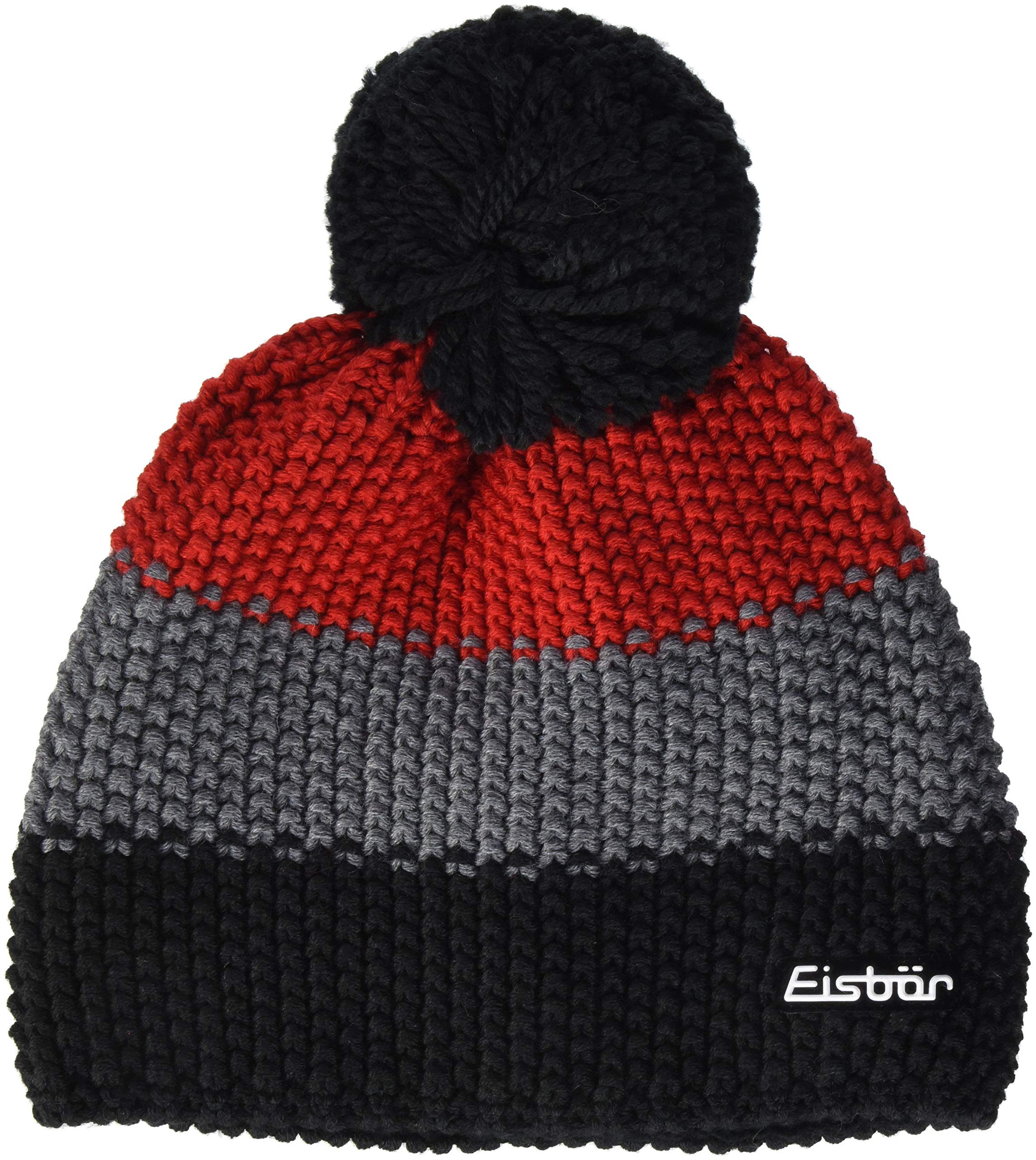 eisb-r-star-pompon-unisex-m-tze-mit-innenfleece-grobstrick-blockstreifen image 2