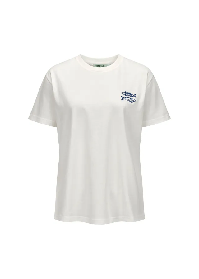 codello-t-shirt-aus-baumwolle-mit-sardinen-motiven image 1