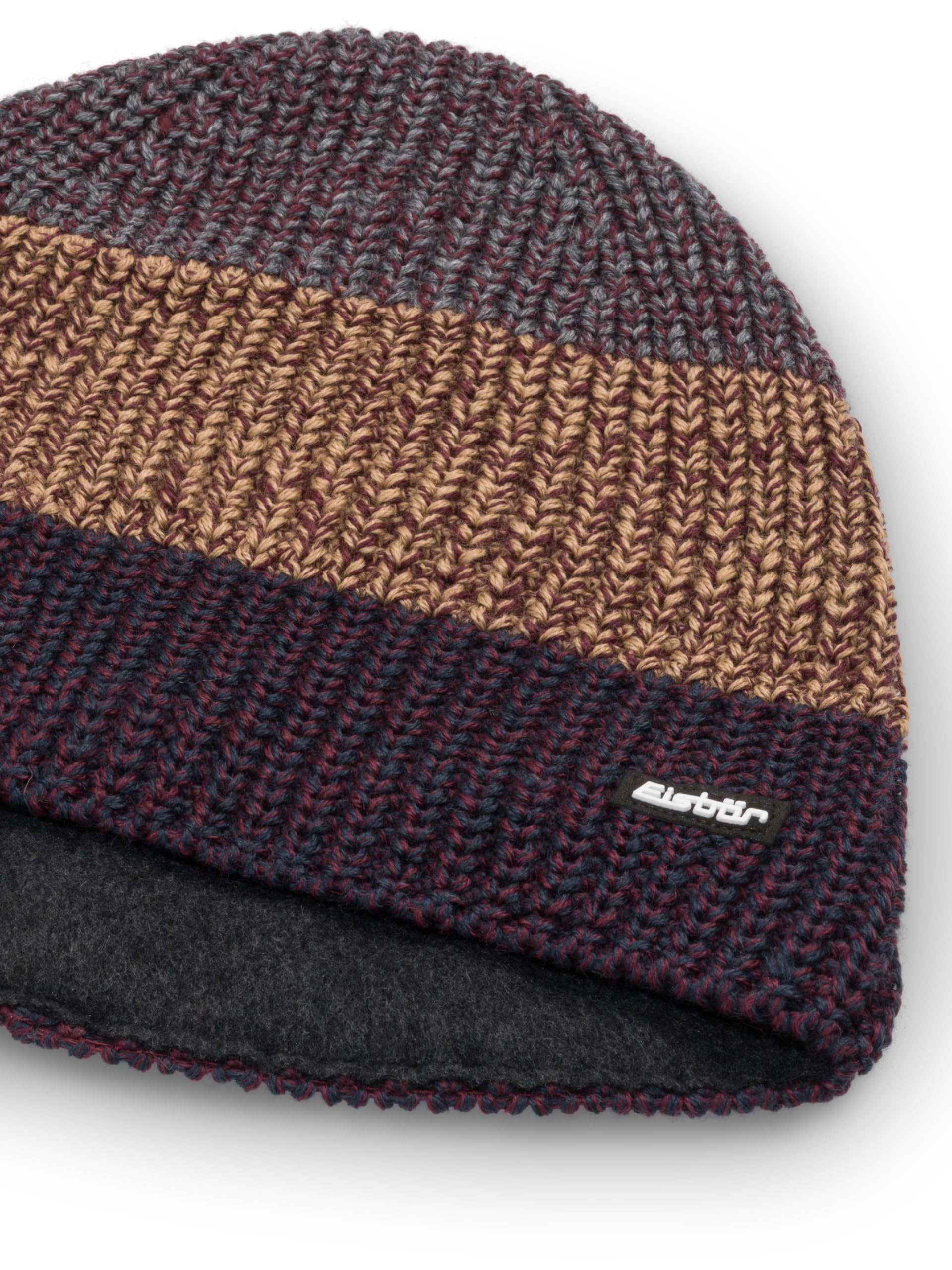 eisb-r-caris-merino-strickm-tze-unisex-mit-fleece-und-bommel image 2
