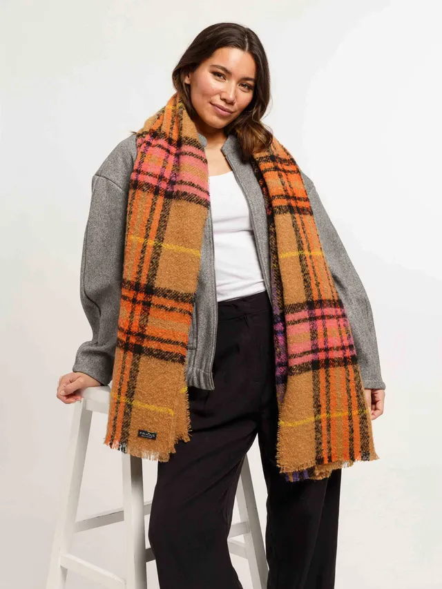 fraas-boucl-cashmink-stola-mit-plaid-karo-63-x-200-cm image 1