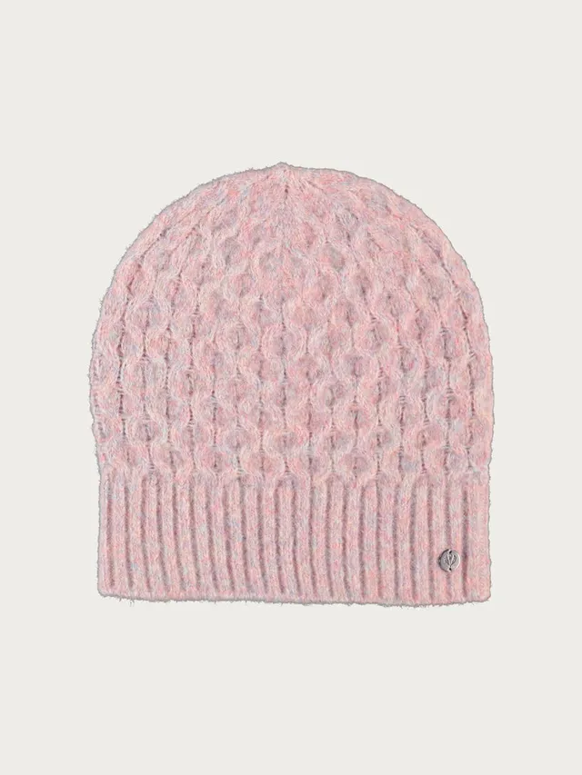 fraas-strickm-tze-mit-3d-wabenmuster-in-wollmischung-und-breiter-umschlagkante image 1