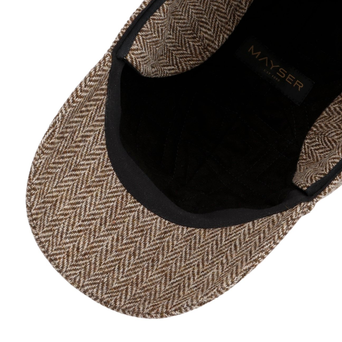 mayser-herringbone-cap-mit-ohrenklappen-woll-baseballcap-mit-fischgr-tmuster image 5