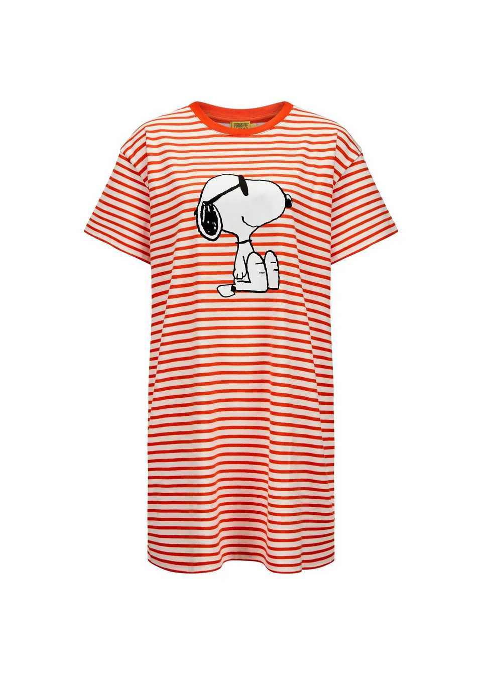 codello-x-peanuts-t-shirt-kleid-aus-baumwolle-mit-streifen-snoopy-motiv image 1