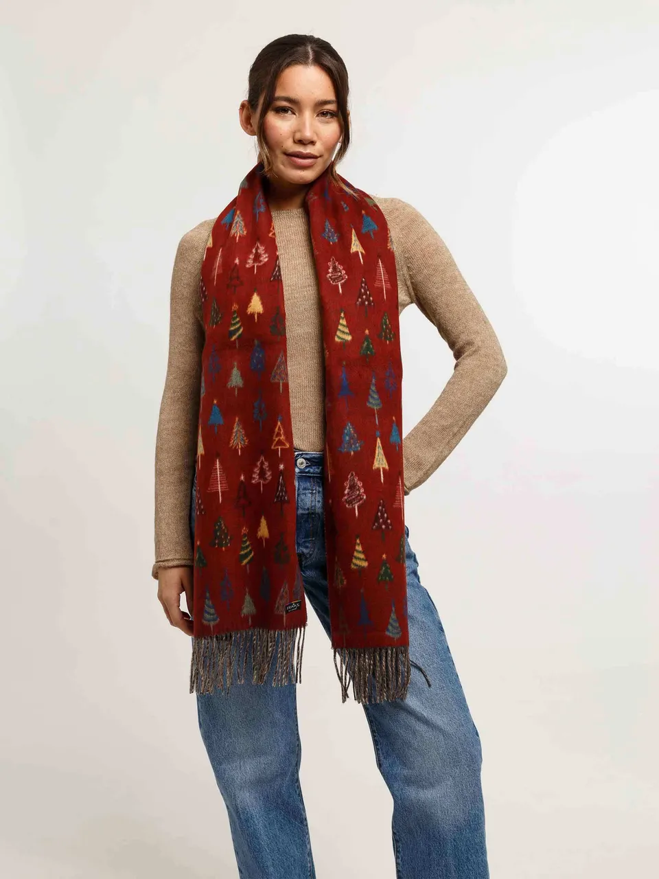 fraas-cashmink-schal-mit-weihnachtsbaum-design-35-x-200-cm image 1