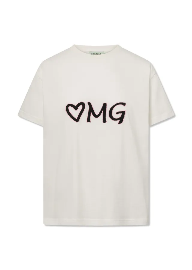 codello-t-shirt-aus-baumwolle-mit-omg-stickerei-wei image 1