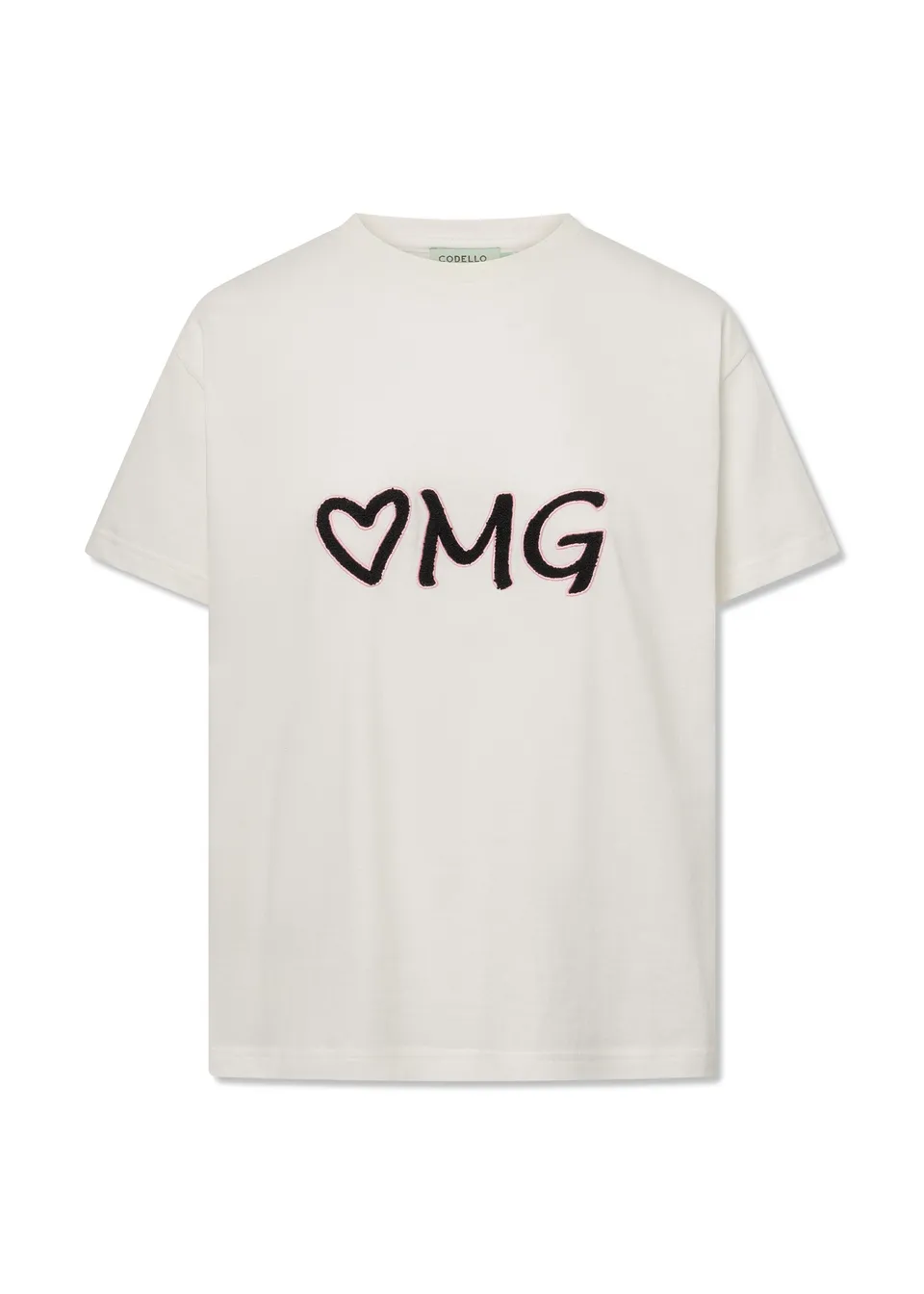 codello-t-shirt-aus-baumwolle-mit-omg-stickerei-wei image 1