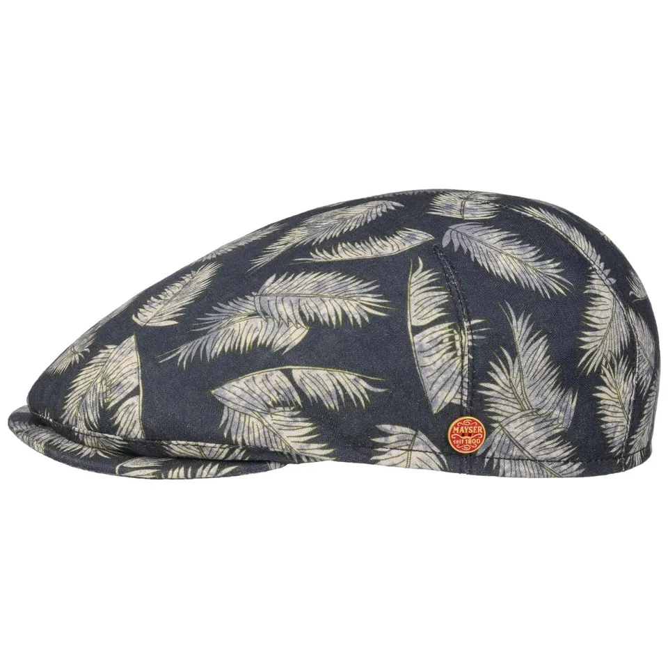 mayser-sidney-leaf-flatcap-sommer-flatcap-mit-blumenmuster-aus-leinen image 1