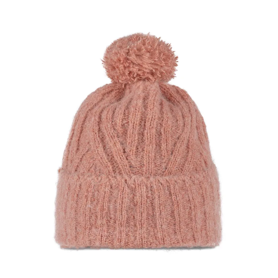 buff-knitted-nerla-strickm-tze-mit-bommel-alpaka-wollmischung-unisex image 1