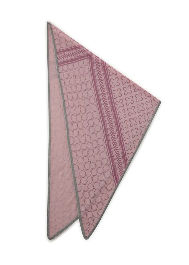codello-kaschmirweiches-dreieckstuch-aus-strick-mit-monogramm-muster image 1