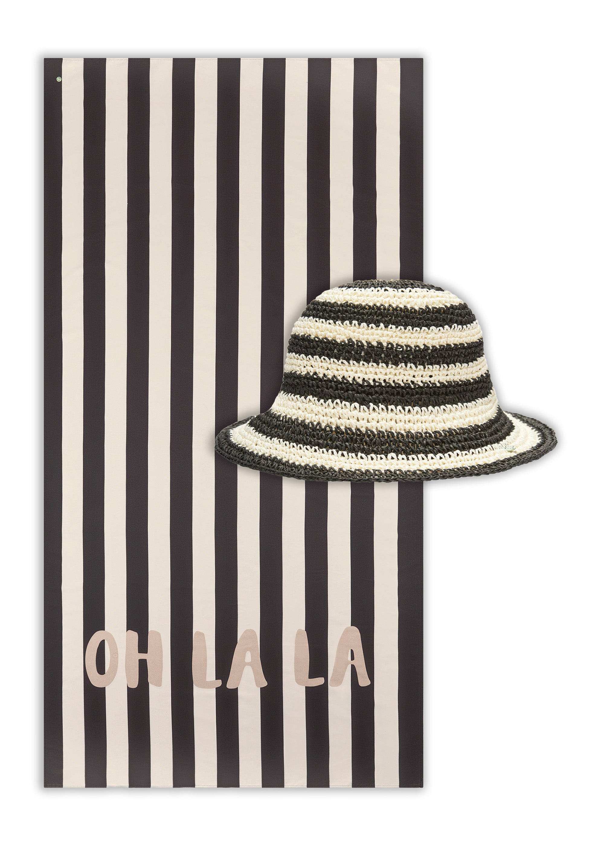 codello-set-aus-sonnenhut-und-strandtuch-bucket-hat-paper-straw-streifen-mikrofa image 1