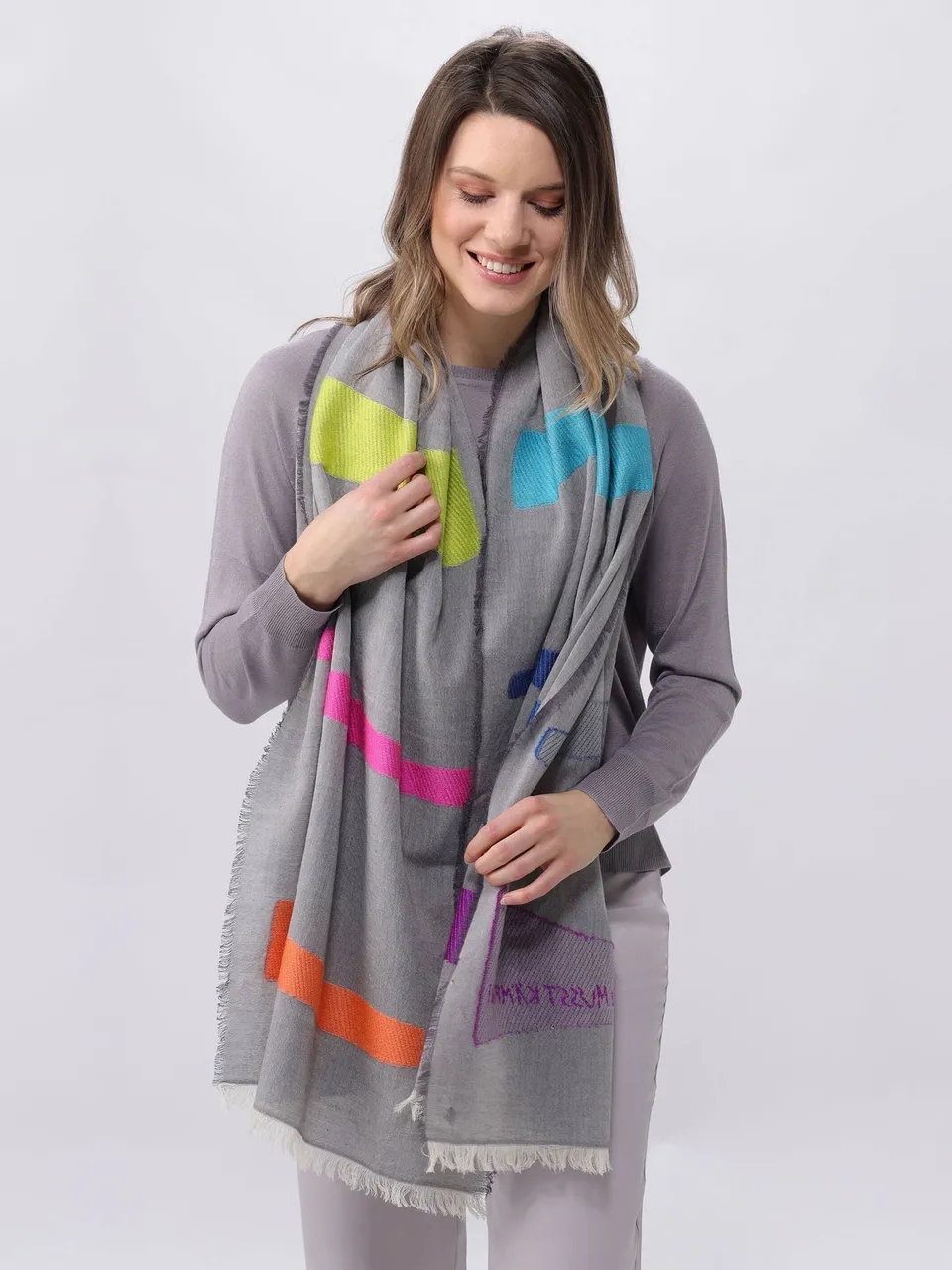 fraas-cashmink-stola-du-musst-k-mpfen-regenbogen-baumwolle image 1
