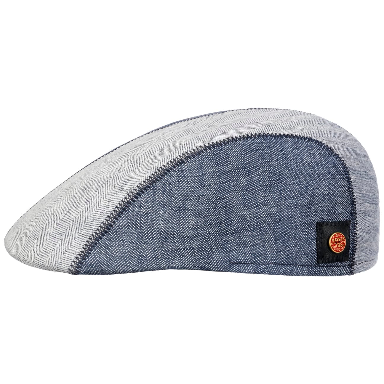 mayser-prince-twotone-leinen-flatcap-herren-fischgr-t image 2