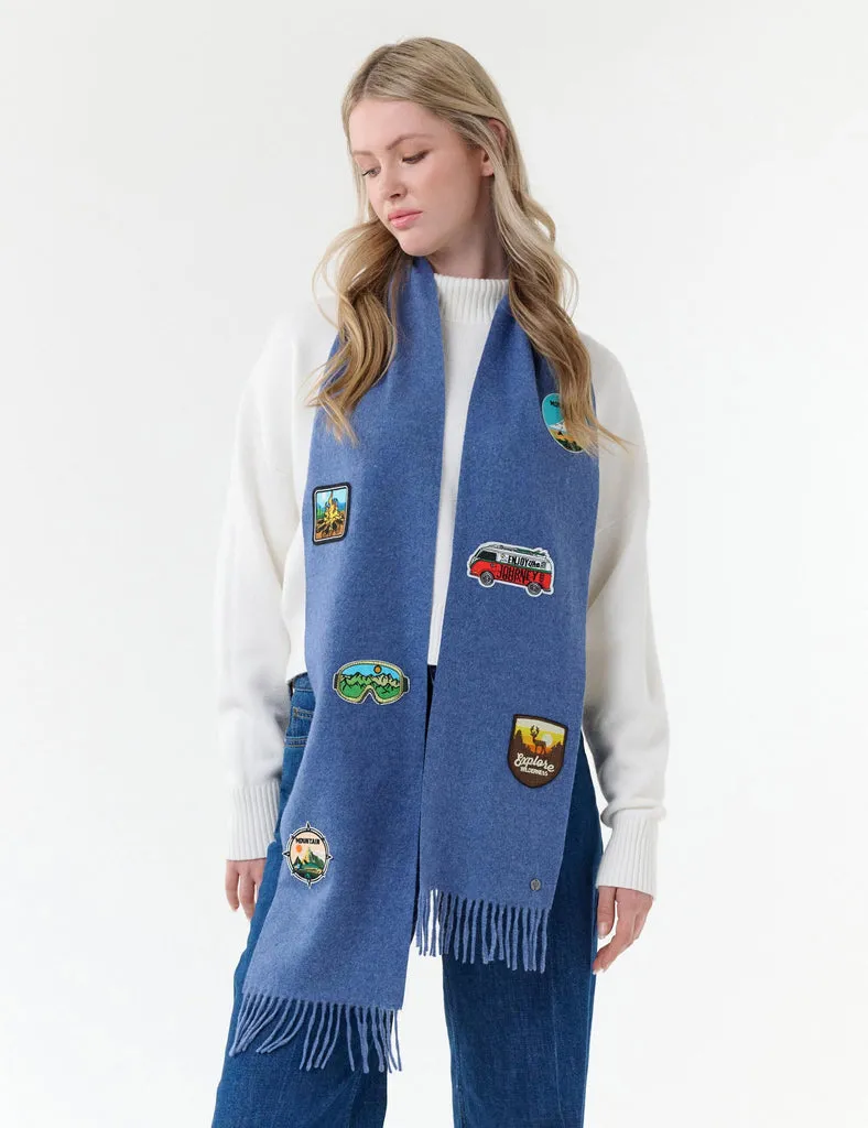 fraas-narrow-schal-mit-retro-patches-18-x-196-cm image 1