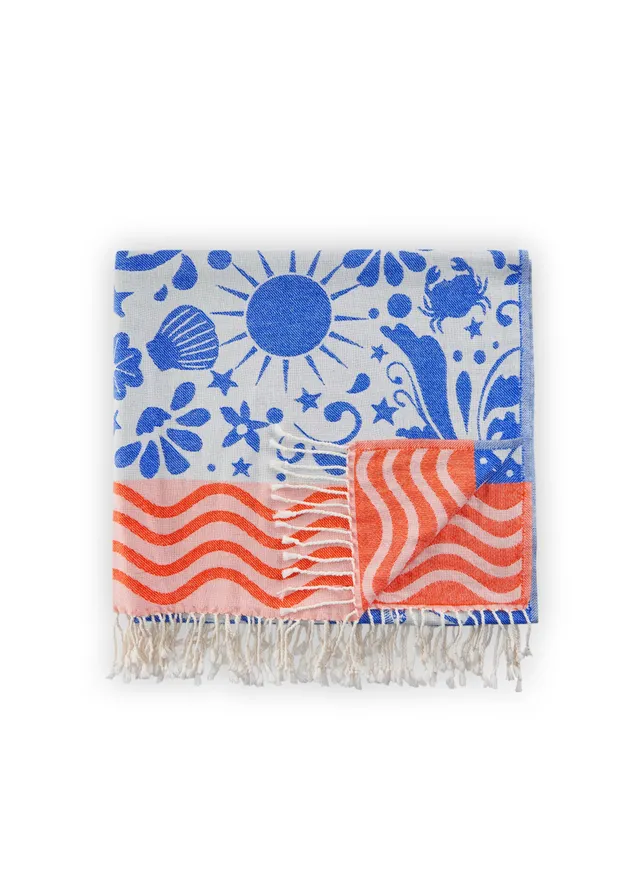 codello-strandtuch-aus-reiner-baumwolle-mit-beach-print image 1
