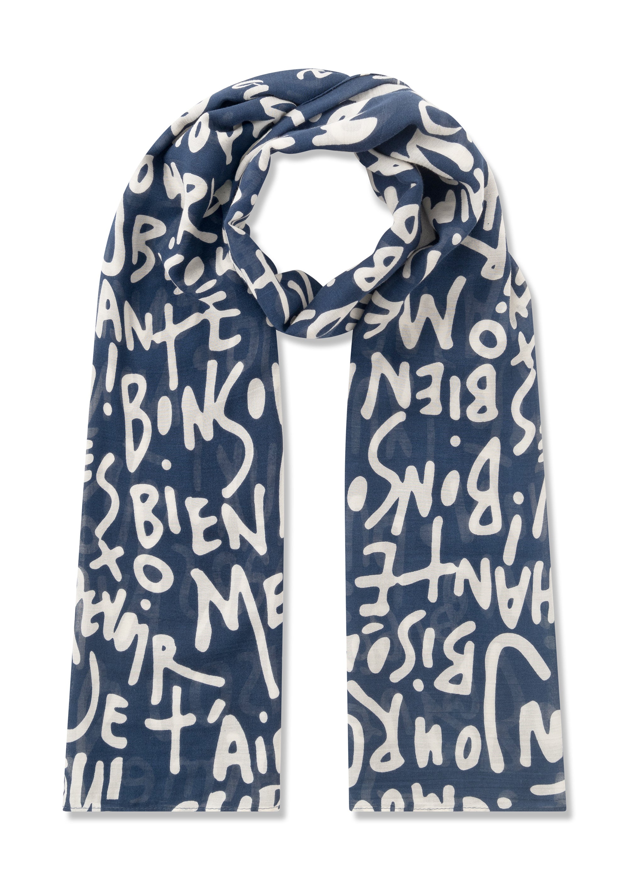 codello-schal-aus-modal-baumwoll-mix-mit-franz-sischen-typo-prints image 1