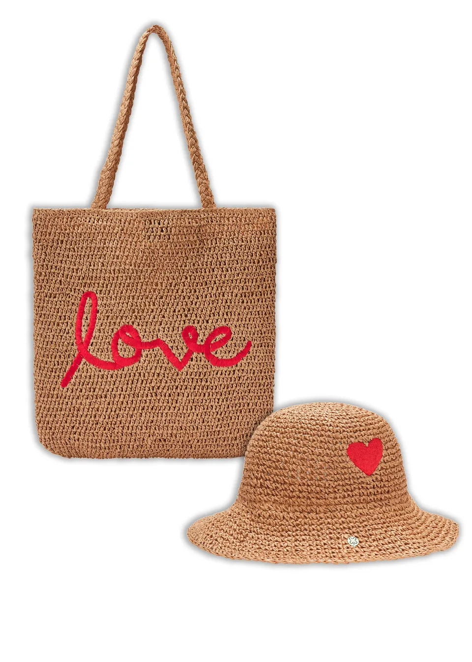 codello-set-aus-sonnenhut-bucket-hat-und-strandtasche-love image 1