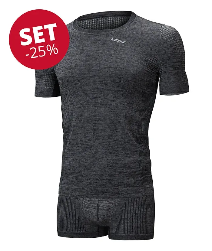 lenz-cool-softtec-1-0-funktionsw-sche-set-t-shirt-boxer-pants-herren-carbon image 1
