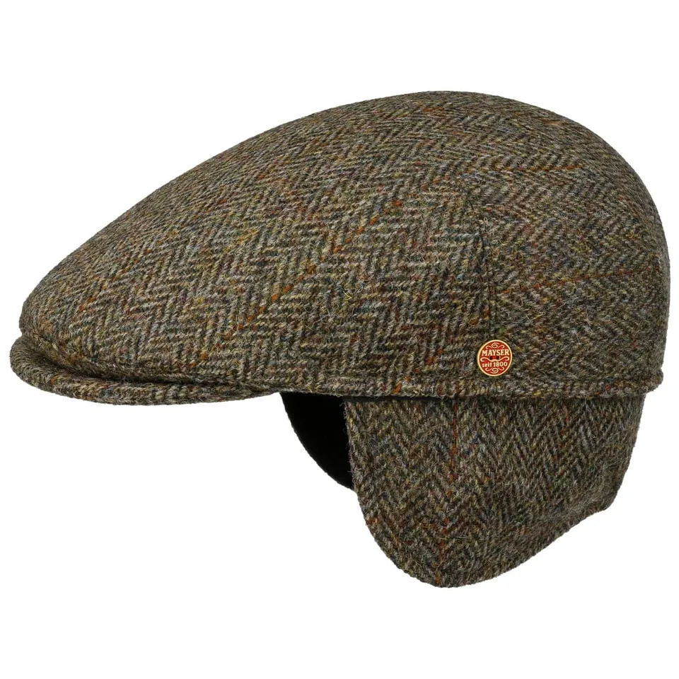 mayser-sidney-plus-harris-tweed-flatcap-herren-schurwolle-fischgr-t-mit-ohrenkla image 1