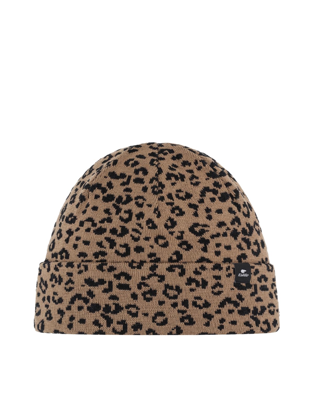 eisb-r-banto-leo-m-tze-cappuccino-merino-beanie-leopardenmuster-2-lagig image 1
