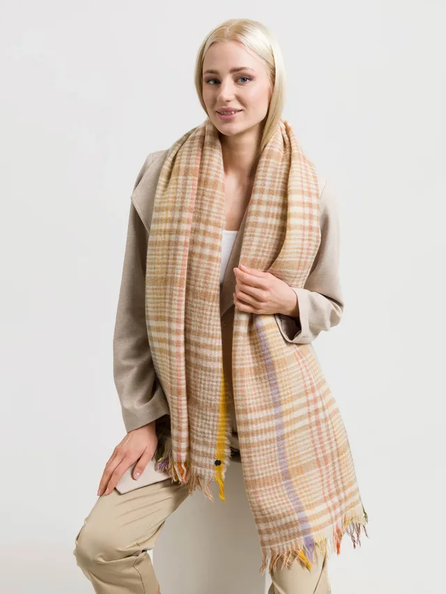 fraas-karierter-schal-mit-highlight-streifen-in-wollmischung-60-x-180-cm image 1