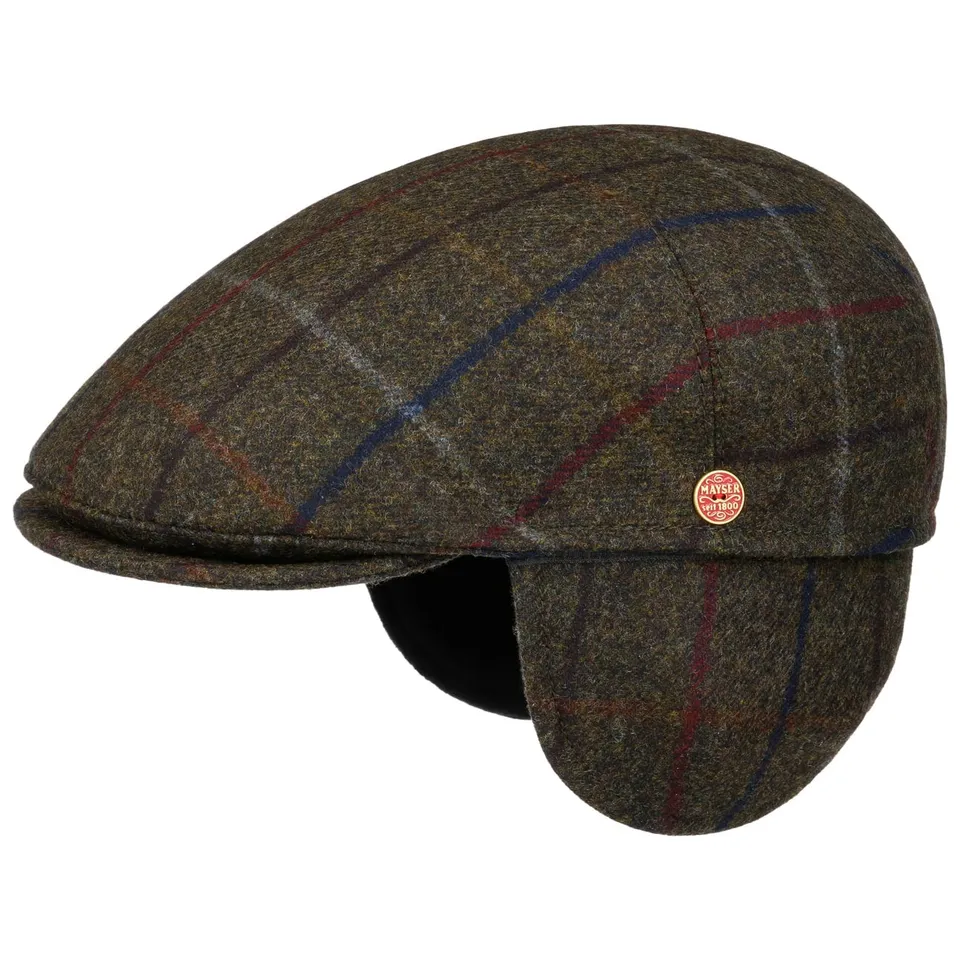 mayser-sidney-plus-colorado-flatcap-karo-flatcap-aus-schurwolle-mit-ohrenklappen image 1