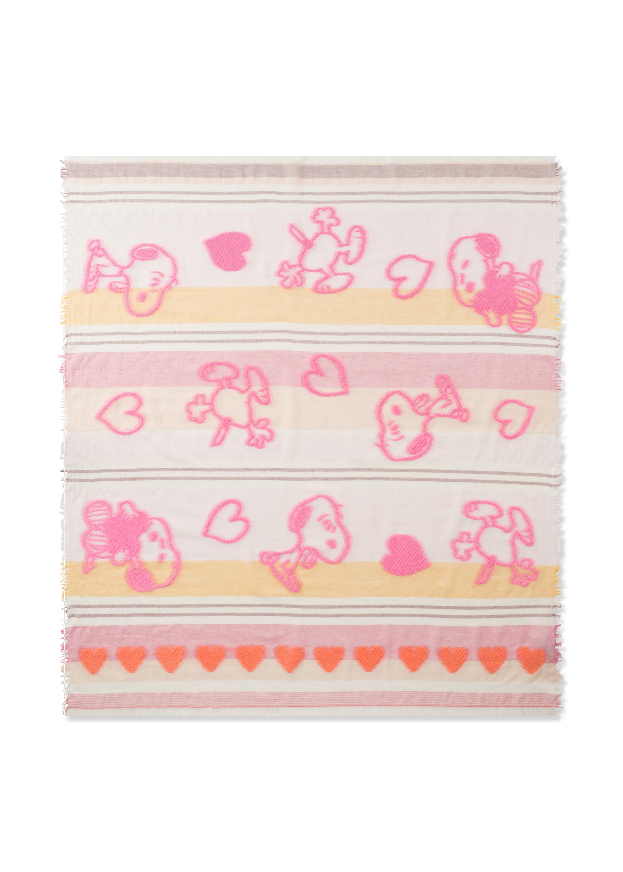 codello-peanuts-jacquard-tuch-baumwoll-mix-snoopy-streifen image 1