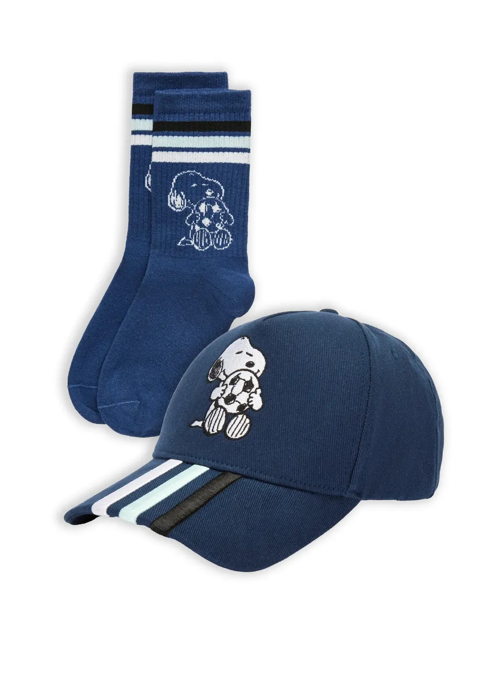 codello-peanuts-limited-edition-set-aus-cap-und-socken-mit-snoopy-motiv-blau image 1