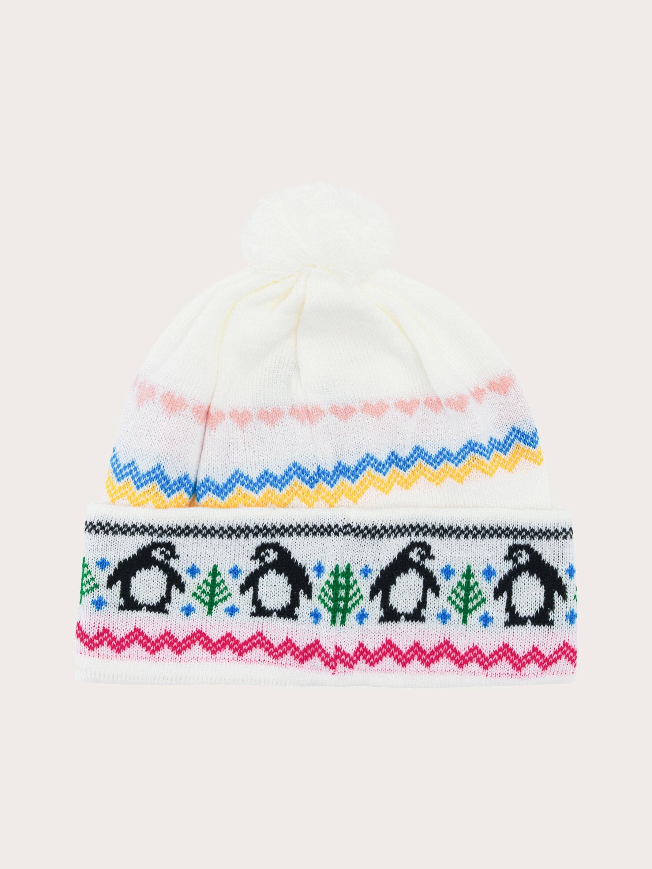 fraas-damen-strickm-tze-mit-pinguin-motiv-und-bommel-26-5-x-21-cm image 4