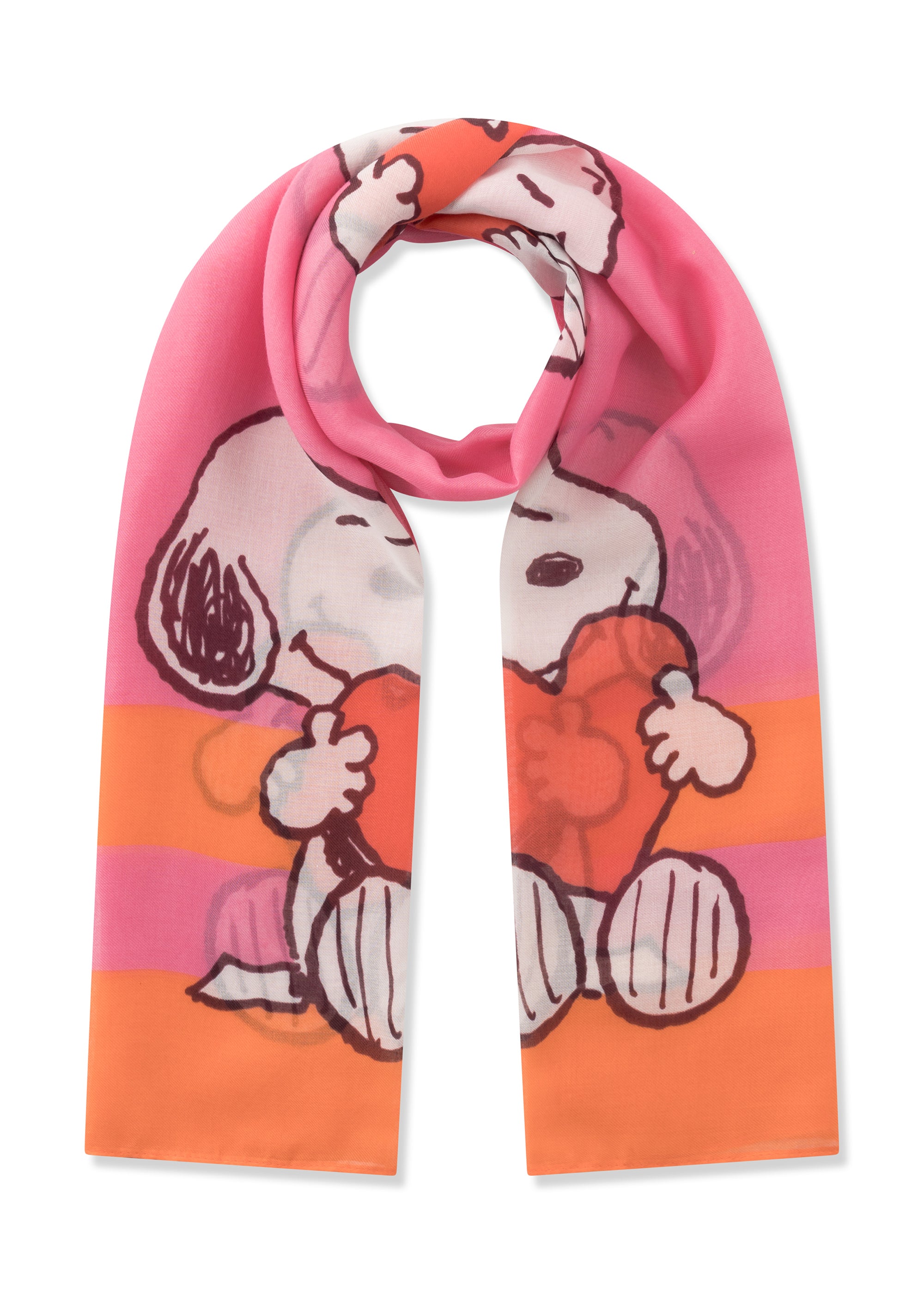 codello-peanuts-schal-aus-recyceltem-polyester-mit-snoopy-herz-motiv image 1