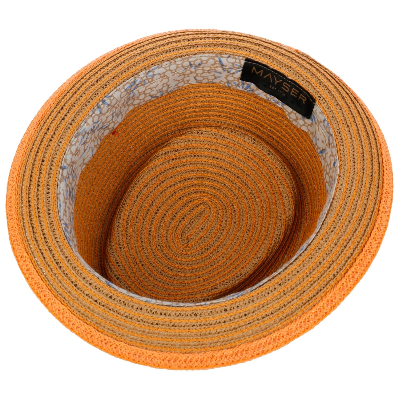mayser-andy-orange-pork-pie-strohhut-papierstroh image 5
