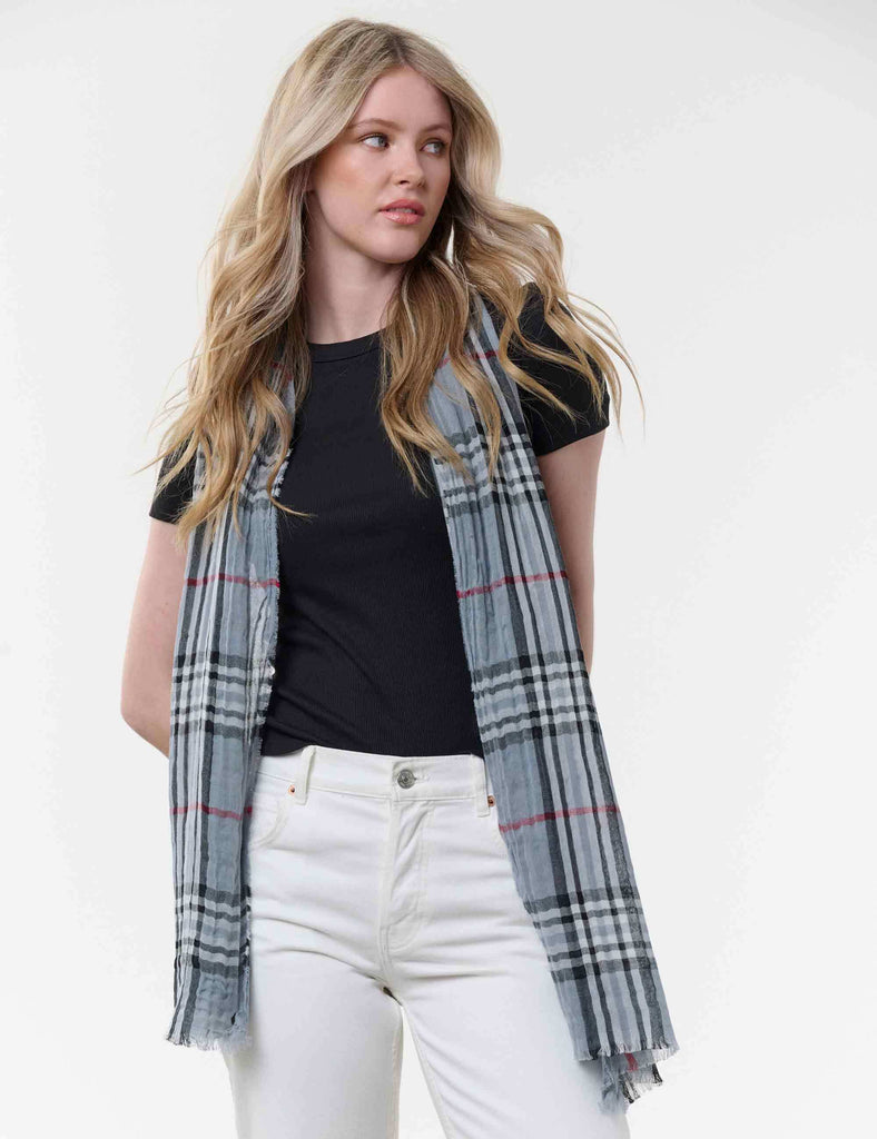 fraas-plaid-herrenschal-mit-krepp-optik-aus-baumwolle-40-x-180-cm image 1
