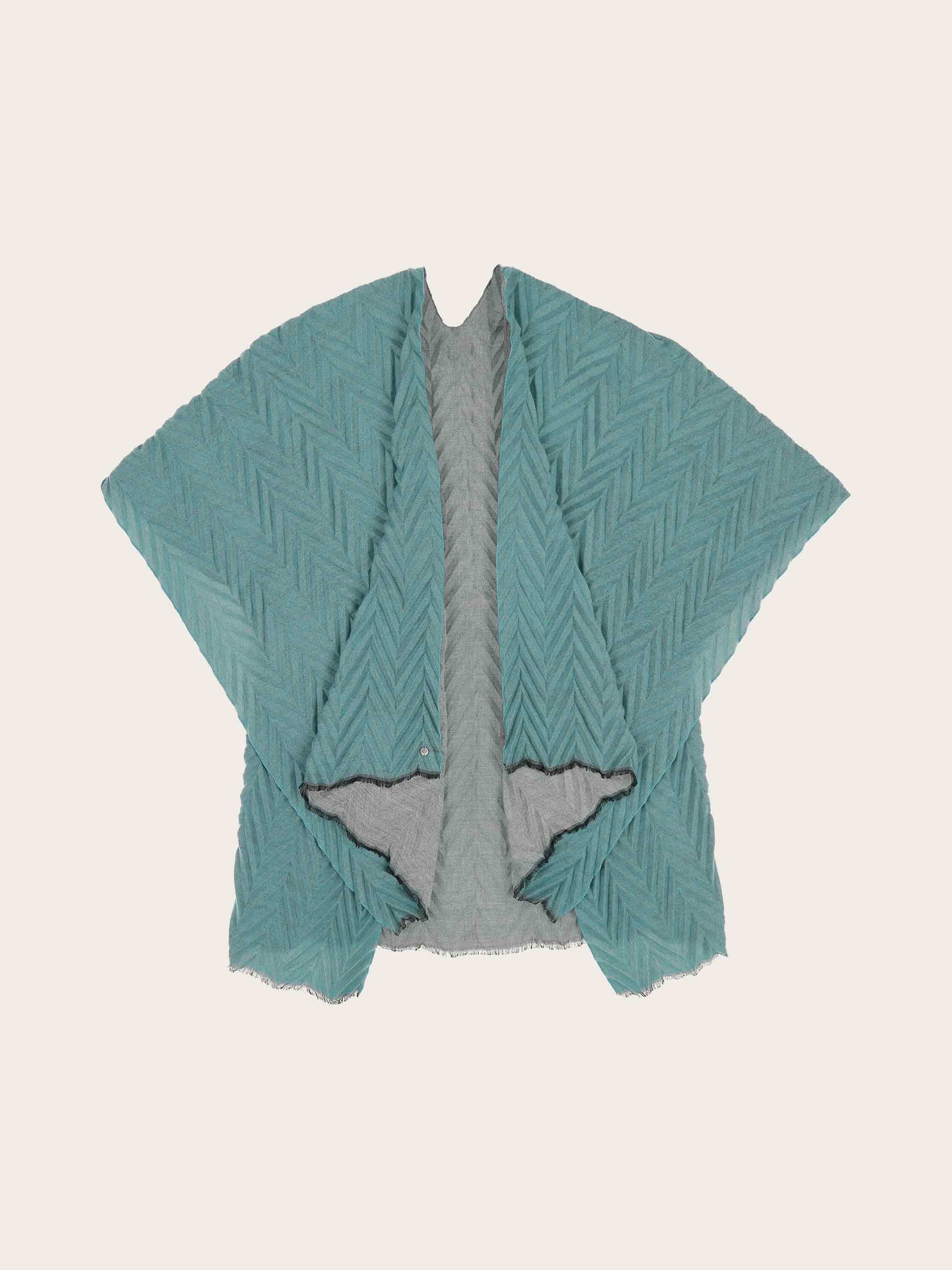 fraas-plissierter-damen-poncho-zweifarbig-vielseitig-als-cape-oder-xxl-schal-tra image 8