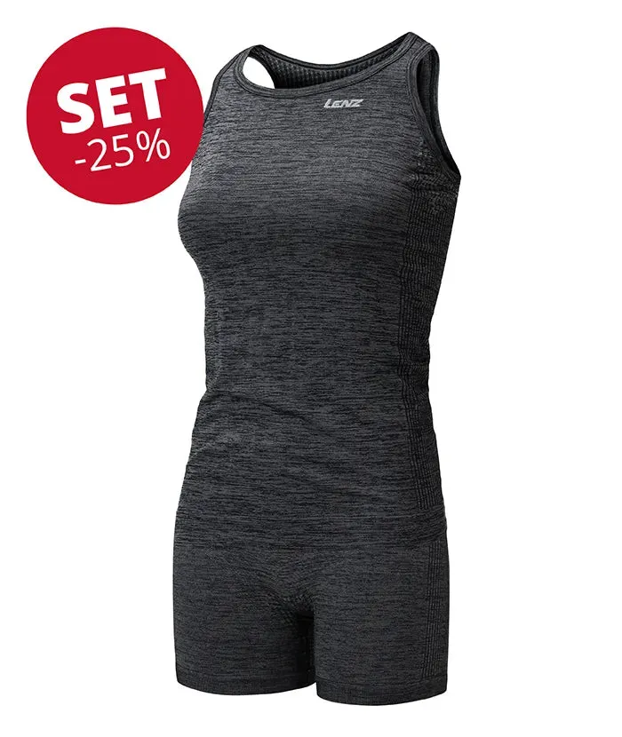 lenz-funktionsw-sche-set-tank-top-boxer-pants-damen-carbon-cool-softtec image 1